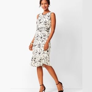 Talbots Black White Dress Size 2 Petite 2P